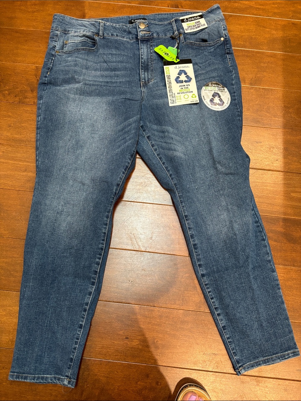 d. jeans Straight Leg Dark Blue Denim Pants